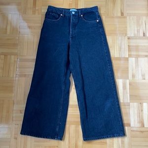 Zara wide leg cropped jeans